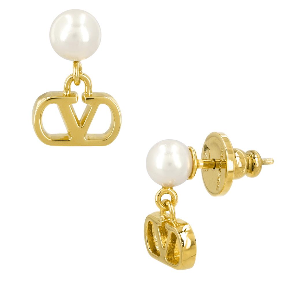 VALENTINO Garavani V Logo Pearl Earrings