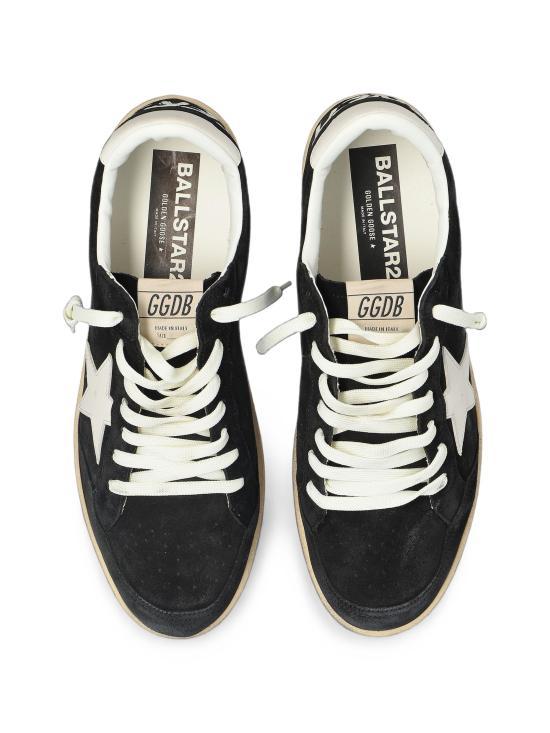 GOLDEN GOOSE Black White Leather Low-Top Sneakers for Men