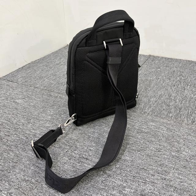 PRADA Re-Nylon Crossbody Backpack with Triangle Logo Black