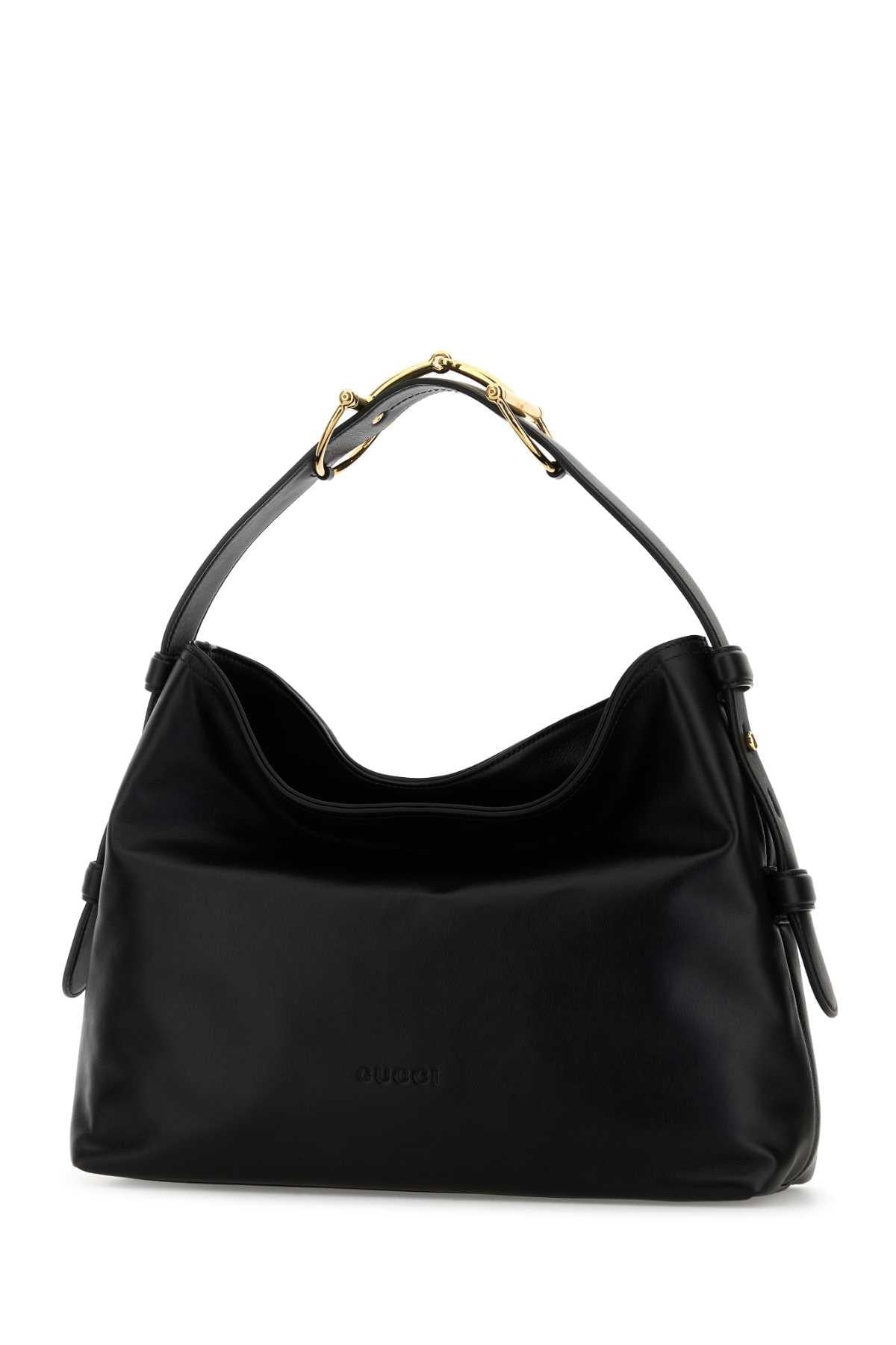 GUCCI Black Leather Shoulder Bag