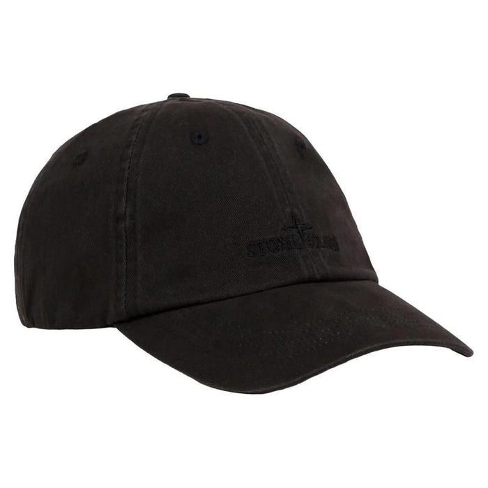 STONE ISLAND Cotton Gabardine Baseball Cap Black Men’s