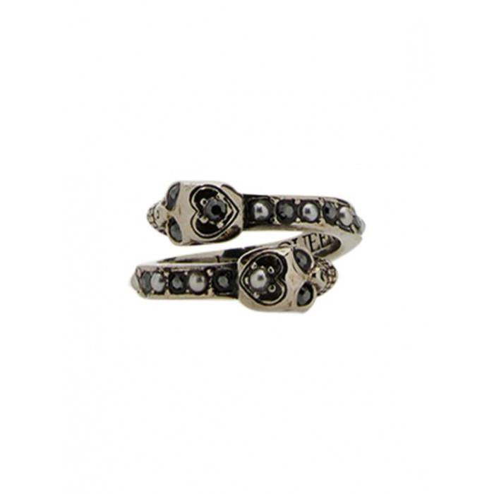 Alexander Mcqueen Wraparound Skull Ring Silver-Tone Jewelry