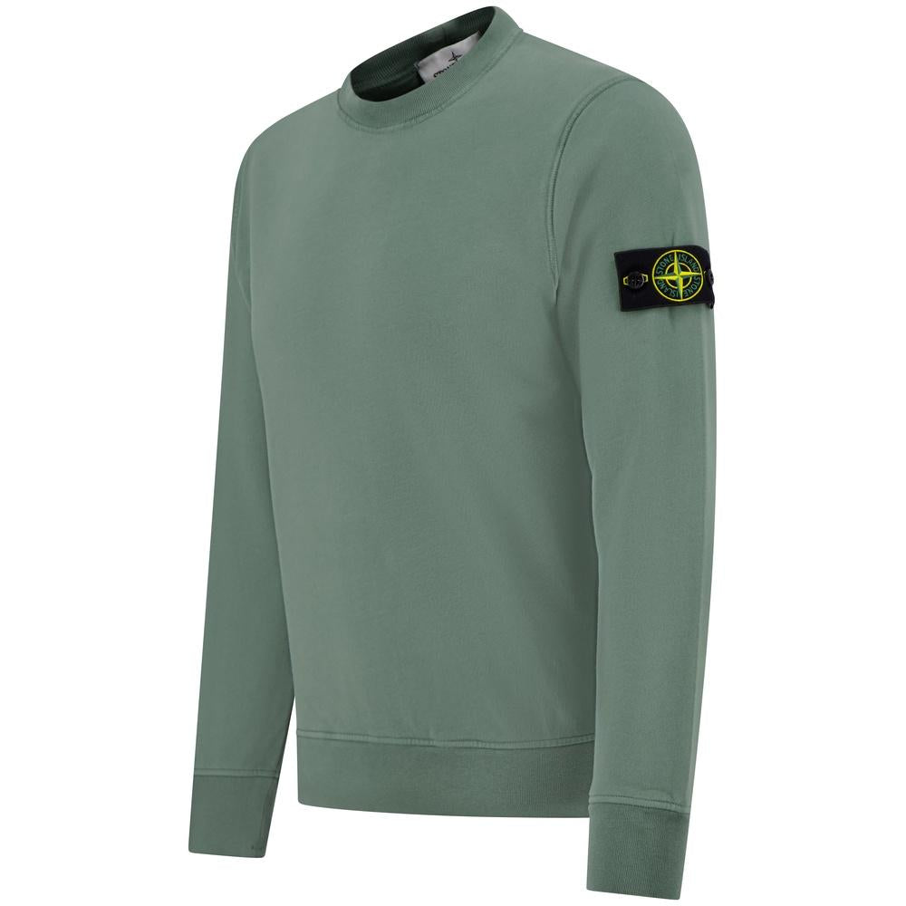 STONE ISLAND Organic Cotton Fleece Crewneck Sweatshirt for Men