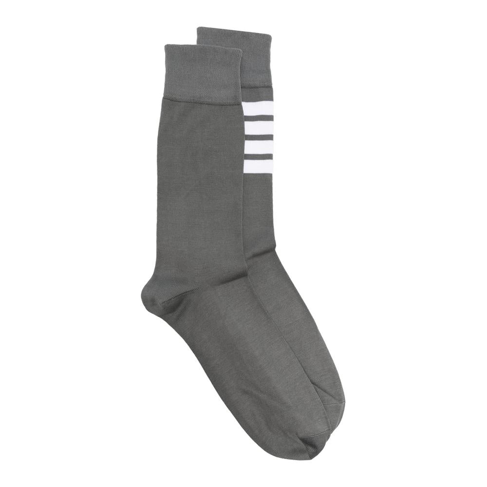 THOM BROWNE 4-Bar Stripe Mid-Calf Socks Grey
