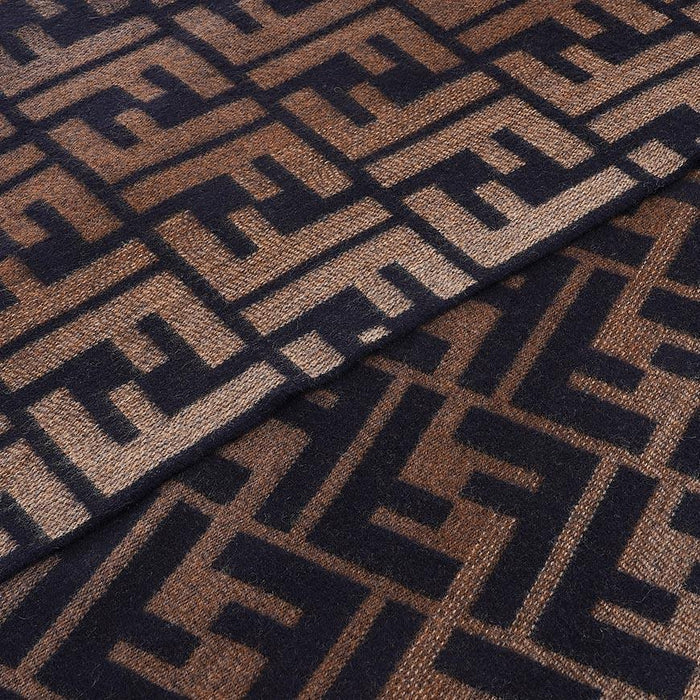 FENDI Unisex FF Logo Wool Cashmere Scarf Brown