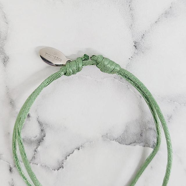 VALENTINO V Logo Signature Knotted Bracelet Unisex Adjustable Green