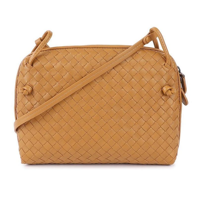 Bottega Veneta Intrecciato Leather Crossbody Bag Brown