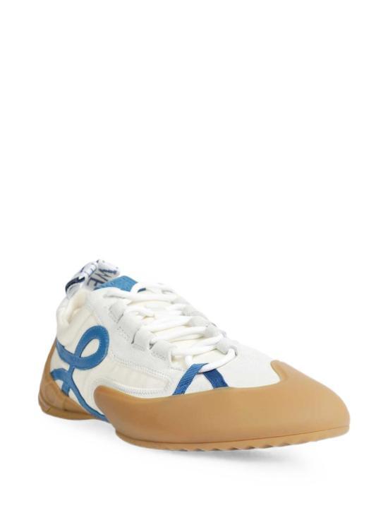 LOEWE Grip Nylon Suede Sneakers White Blue