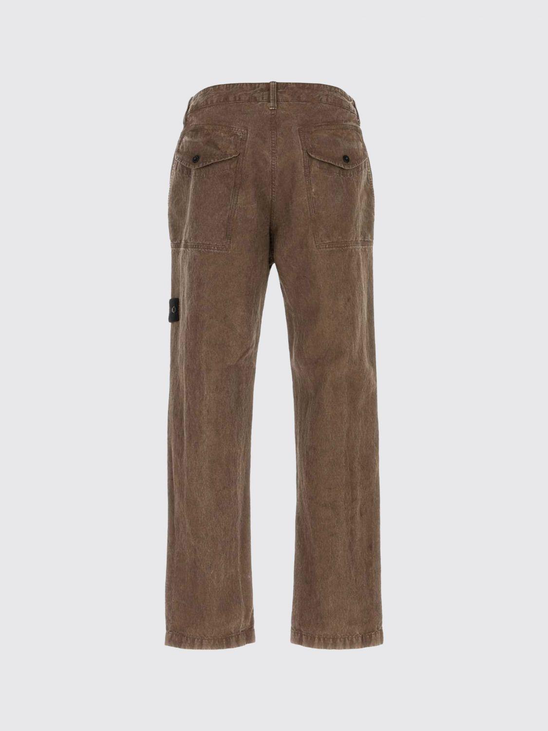 STONE ISLAND Green Cotton Cargo Pants for Men