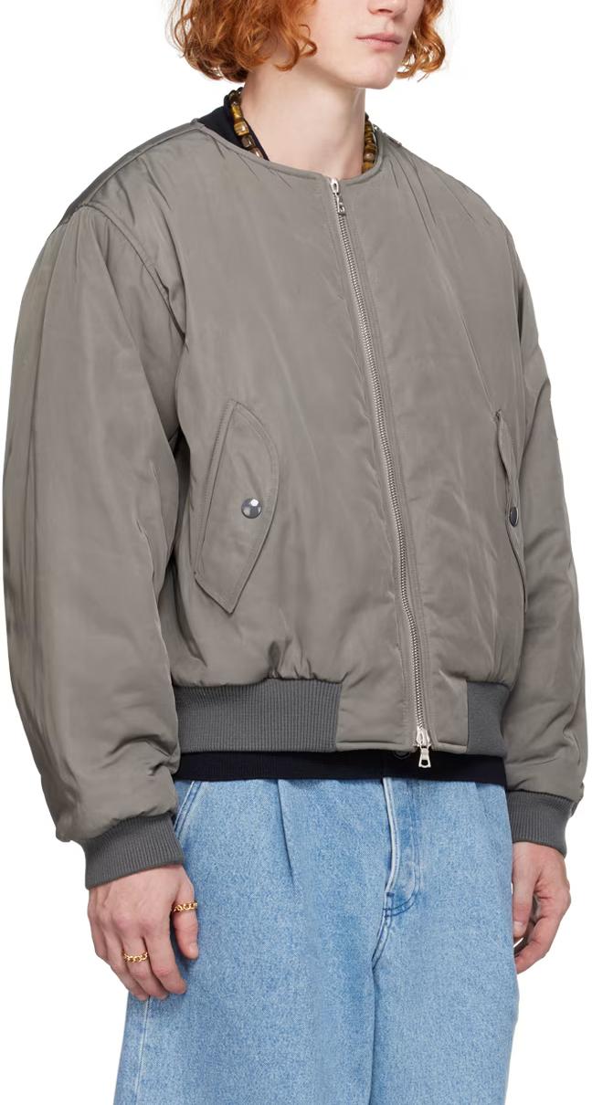 Dries Van Noten Gray Velmonte Bomber Jacket 242 020527 9196 802
