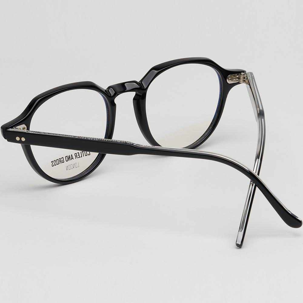 Cutler and Gross Black Round Acetate Eyeglass Frames Unisex CG1313V2 002
