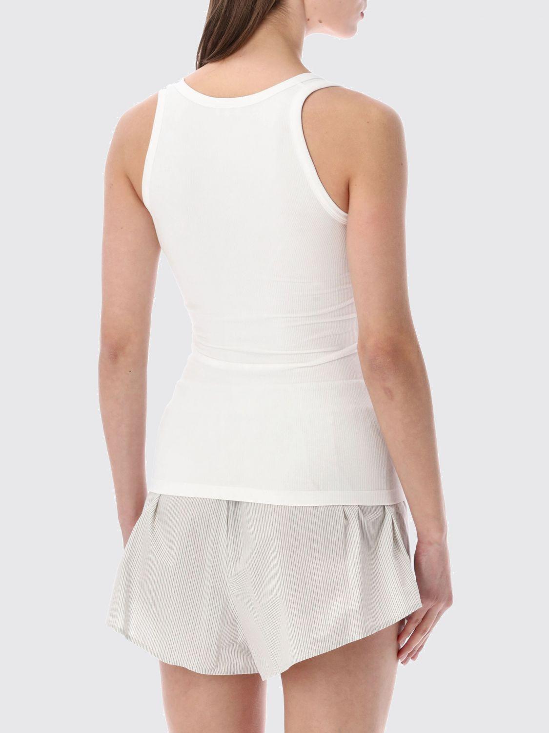 Maison Margiela White Cotton Tank Top Sleeveless Shirt