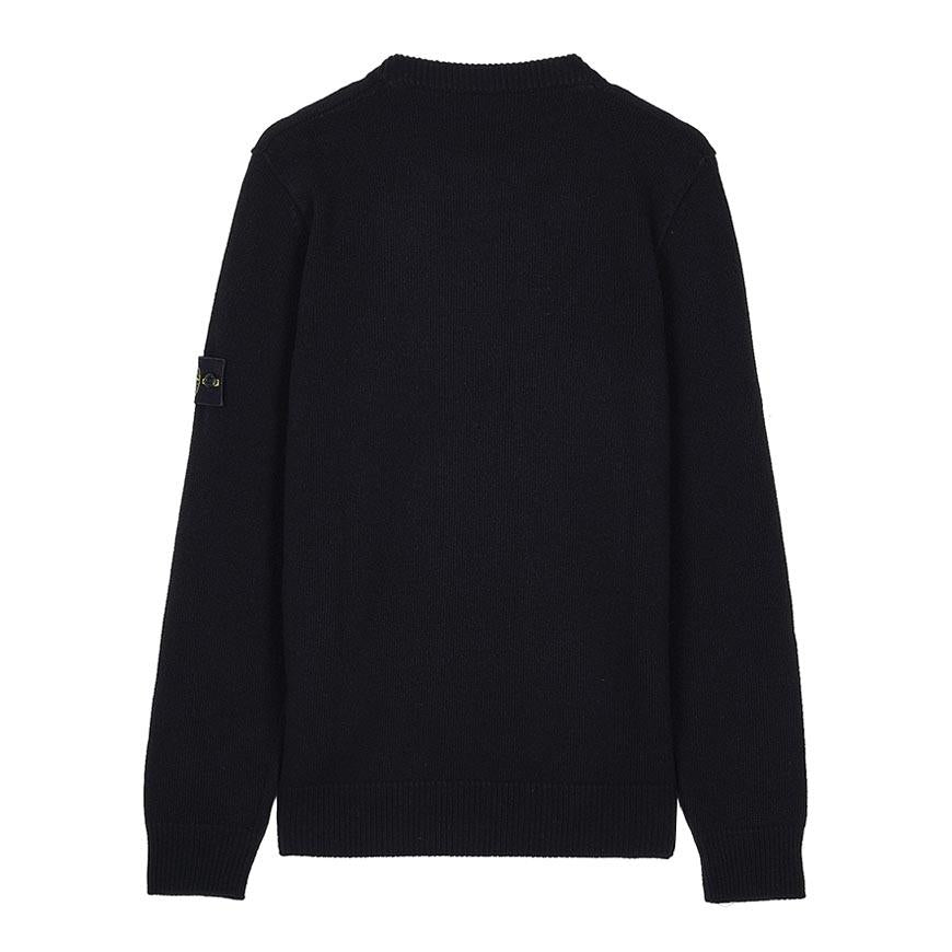 STONE ISLAND Men’s Regular Fit Rib Knit Crewneck Sweater Black