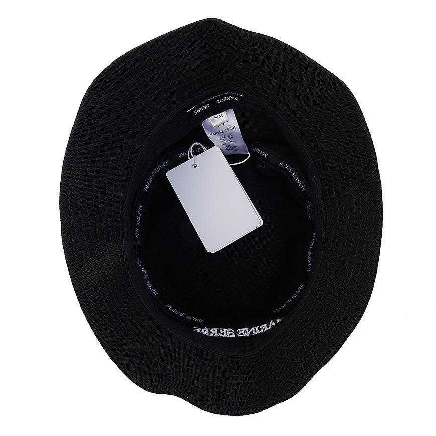 Marine Serre Logo Embroidered Bucket Hat Black Unisex UHG030 BK99