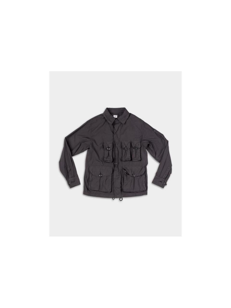 CP Company 50 Fili Stretch Multi-Pocket Overshirt Jacket Black