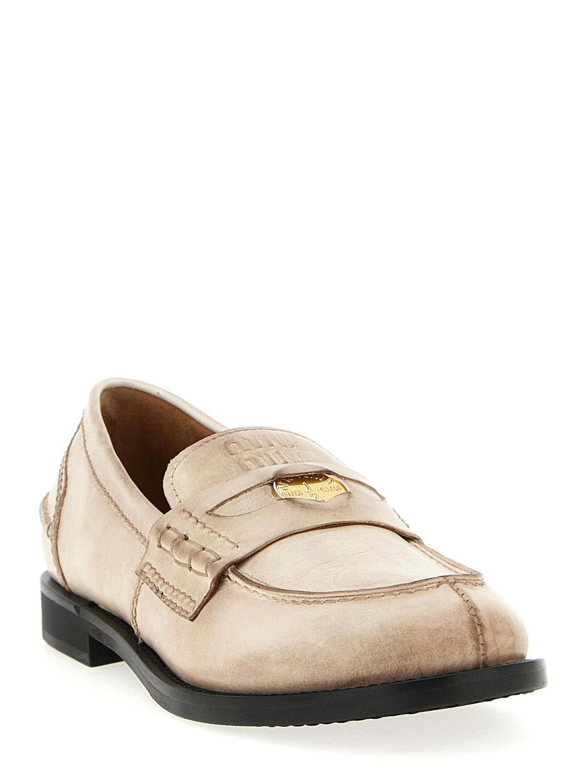 Miu Miu Leather Loafers Women’s Black Classic Slip-On Shoes