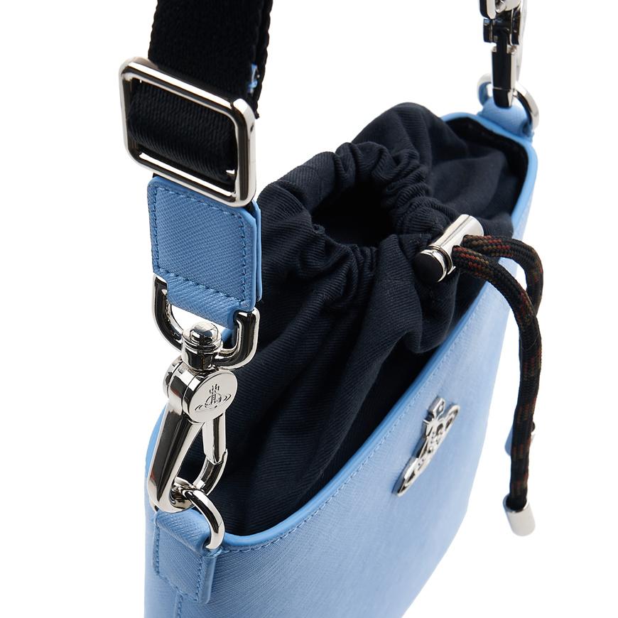 Vivienne Westwood Saffiano Drawstring Crossbody Bag Black Women