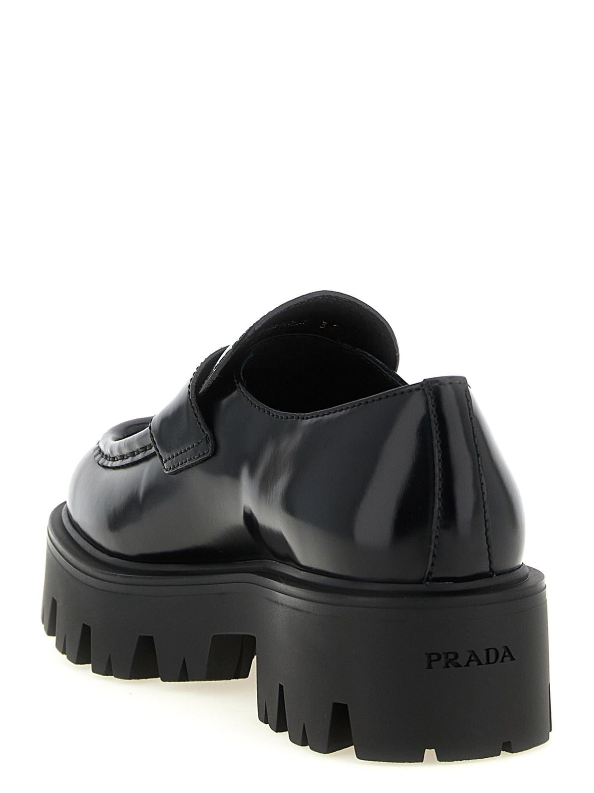 PRADA Black Leather Loafers