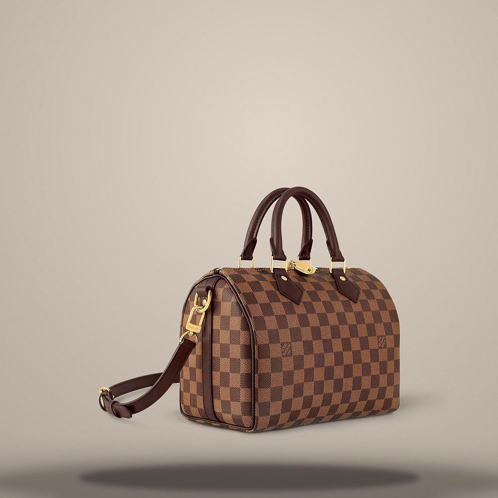 Louis Vuitton Damier Ebene Speedy Bandouliere 25 Tote Bag