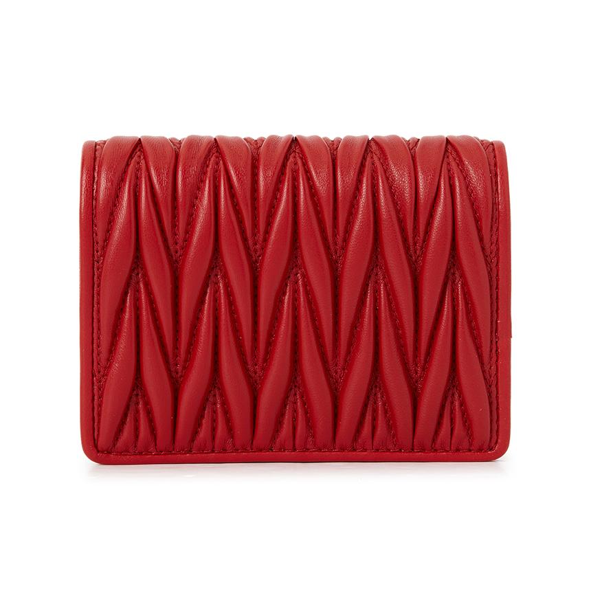 Miu Miu Matelassé Leather Compact Wallet 5MV204 AFPP F0011