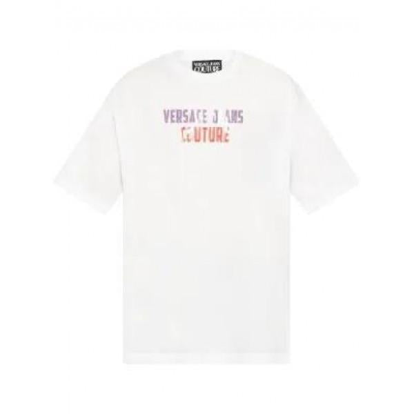 Versace Sauvage Logo T-Shirt Men’s Black Cotton 78GAHC02 CJ01C