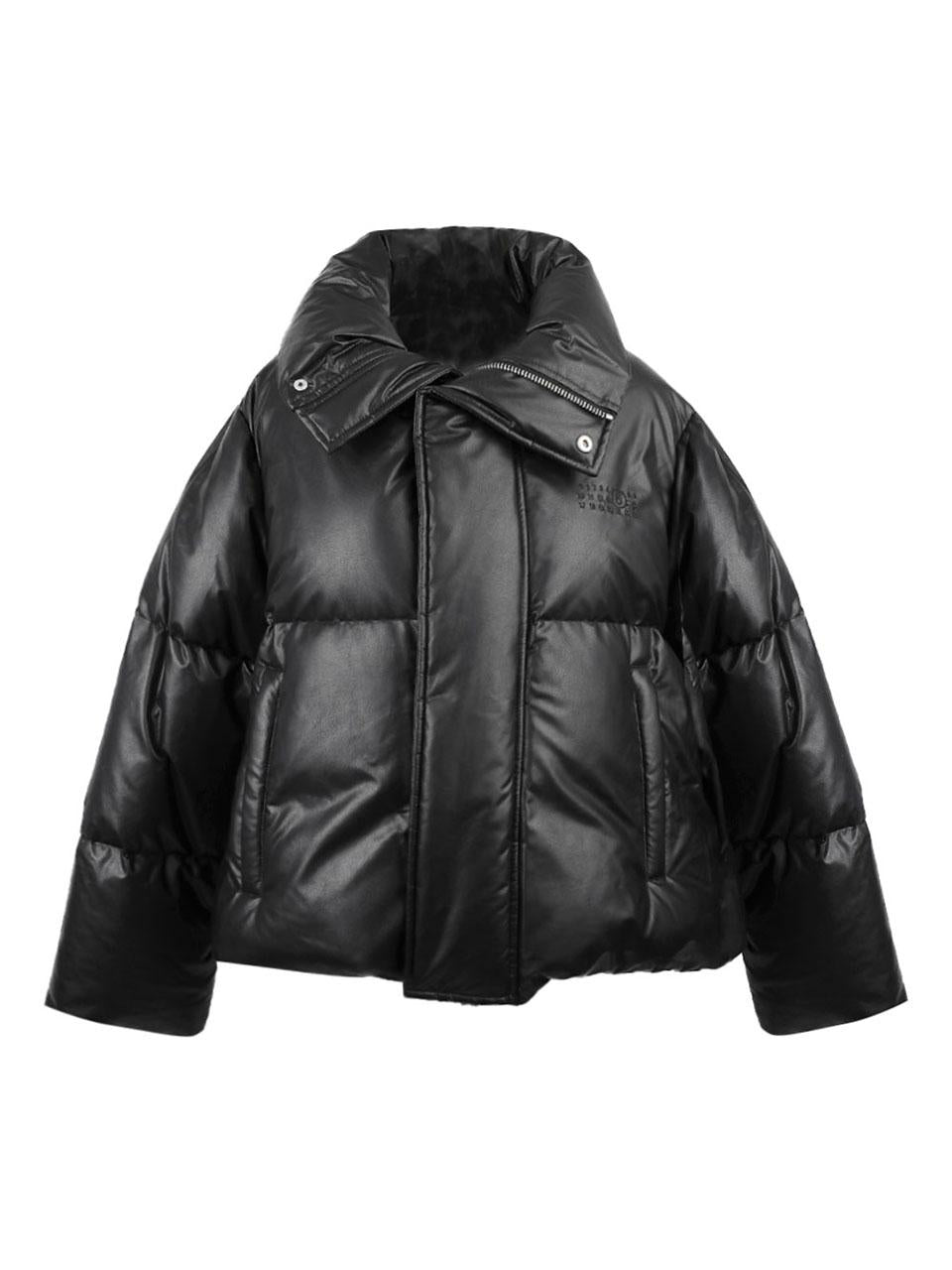 MM6 Padded Faux Leather Puffer Jacket