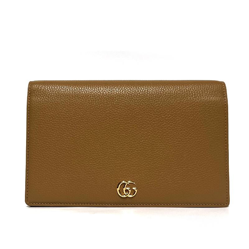 GUCCI GG Marmont Mini Chain Crossbody Bag Black Leather