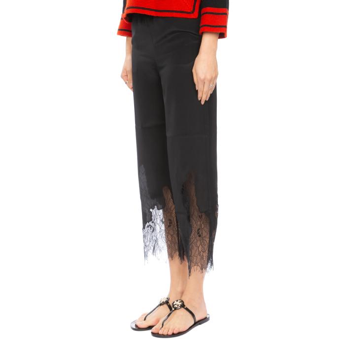 Alexander Mcqueen Black Lace Silk Classic Pants Women