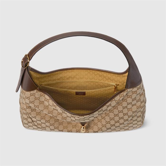 GUCCI Jackie 1961 Large Crossbody Bag Brown Leather