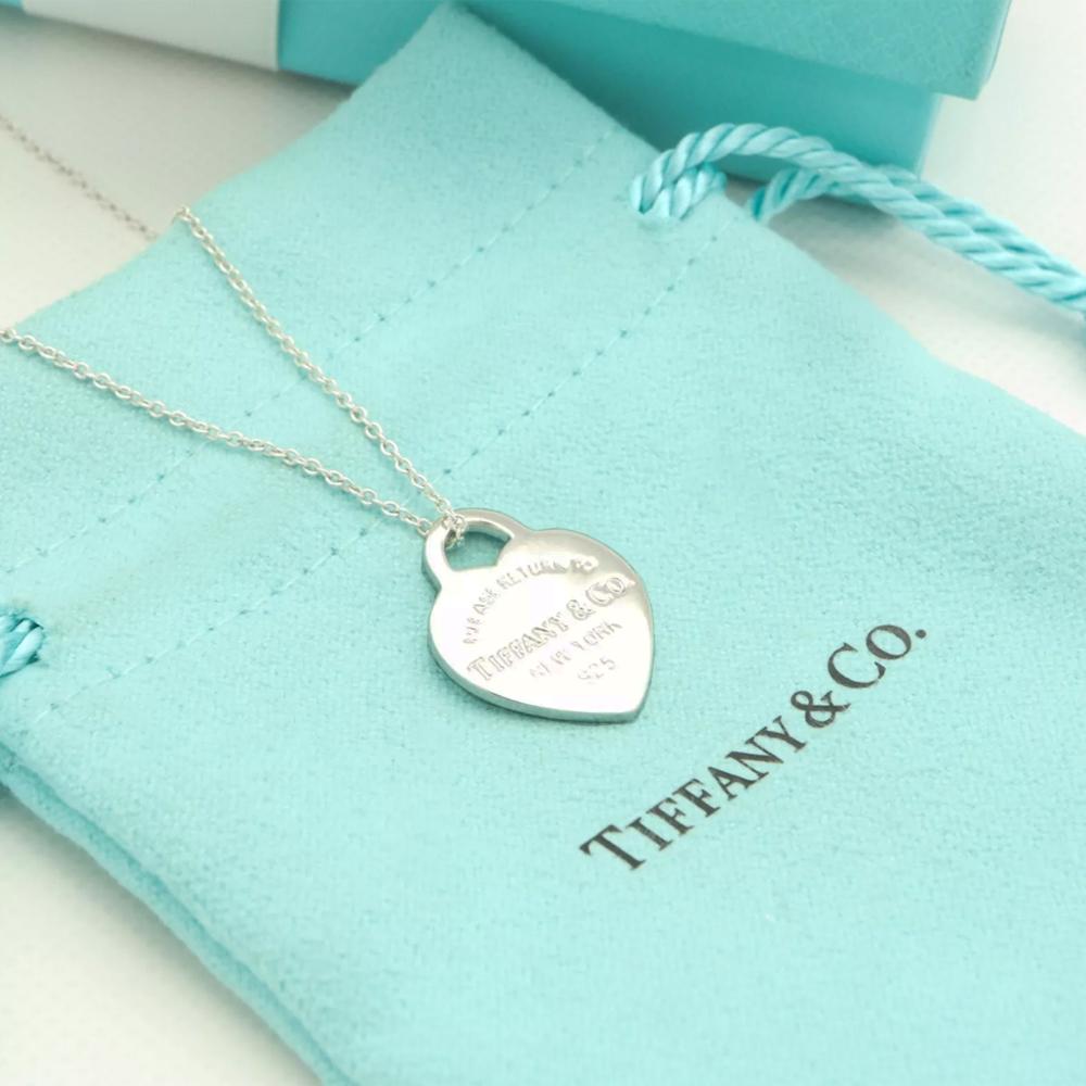 Tiffany & Co 925 Silver Return to Tiffany Heart Pendant Necklace 92 5