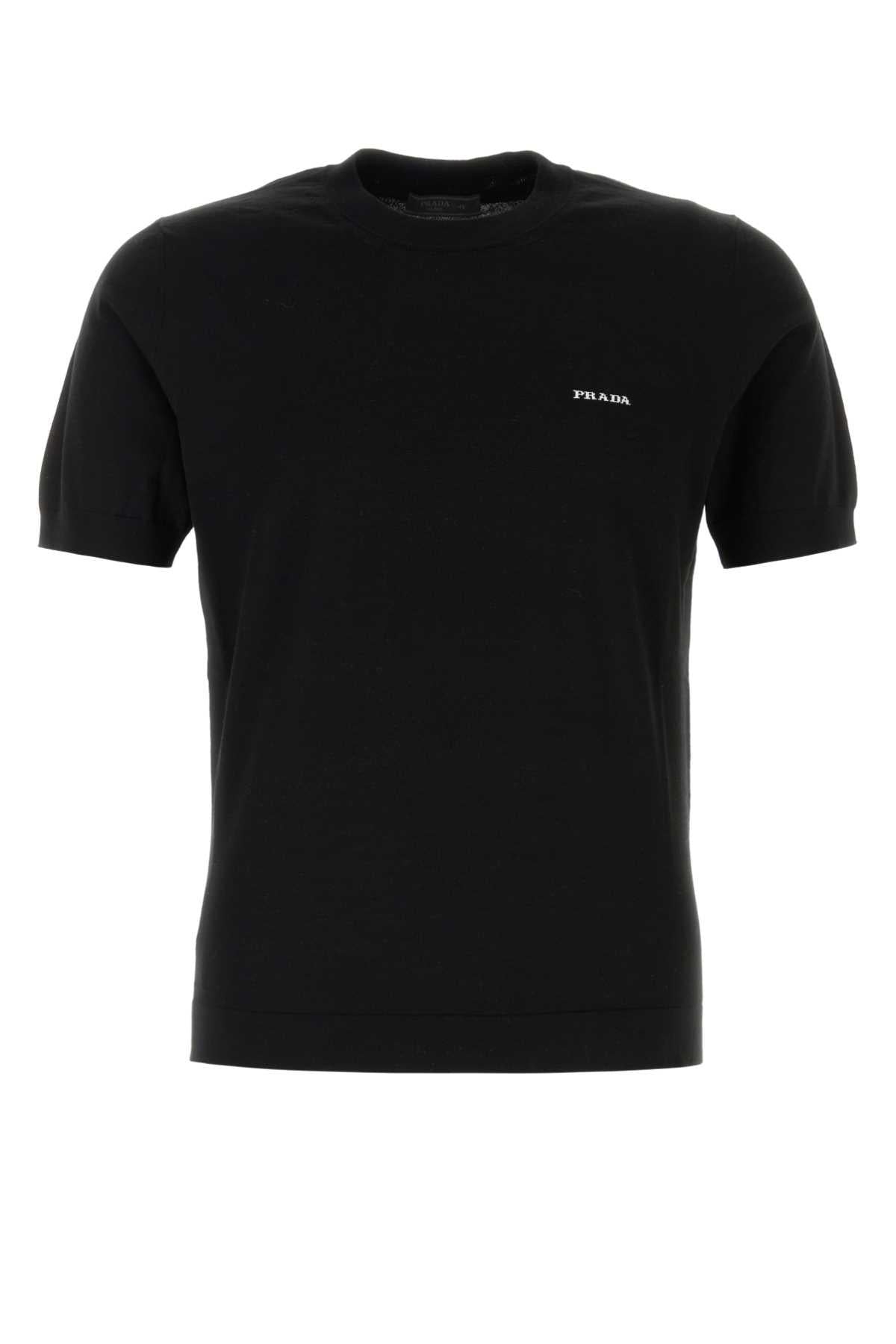 PRADA Black Knit Short Sleeve T-Shirt