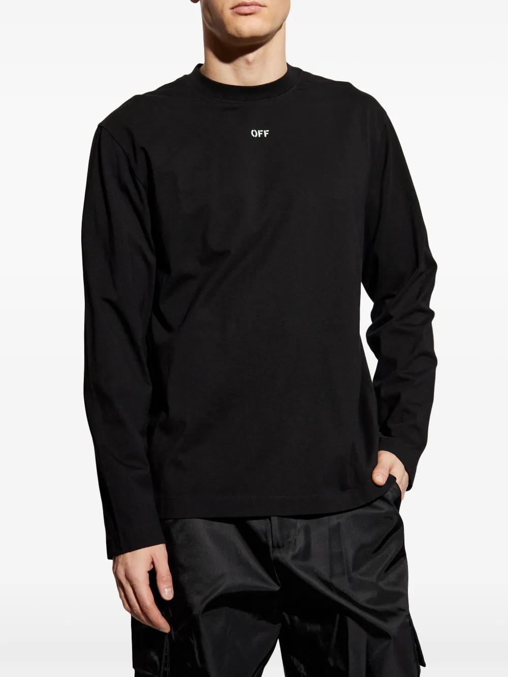 OFF WHITE Black Vibe Arrow Long Sleeve T-Shirt Unisex OMAB086S25JER0031041