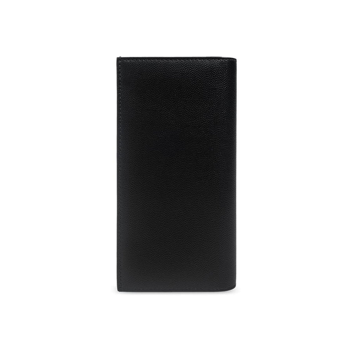 Saint Laurent Silver Logo Black Continental Long Wallet 396308 BTY0N 1000