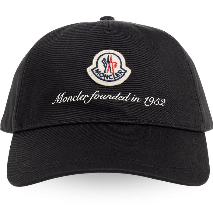 Moncler Logo Patch Printed Black Baseball Cap 3B000 02 0U162 999