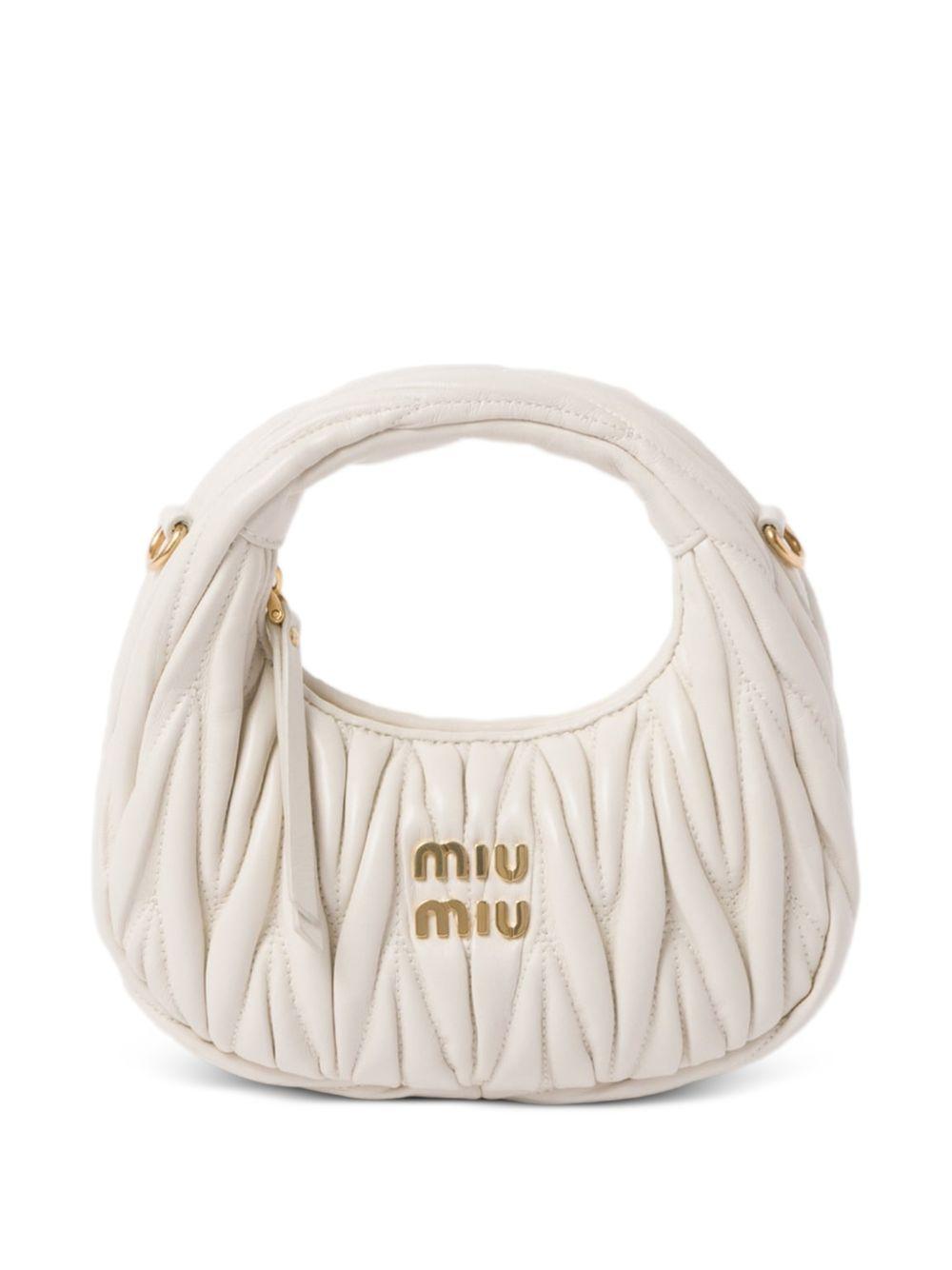 Miu Miu Black Matelassé Leather Clutch Bag