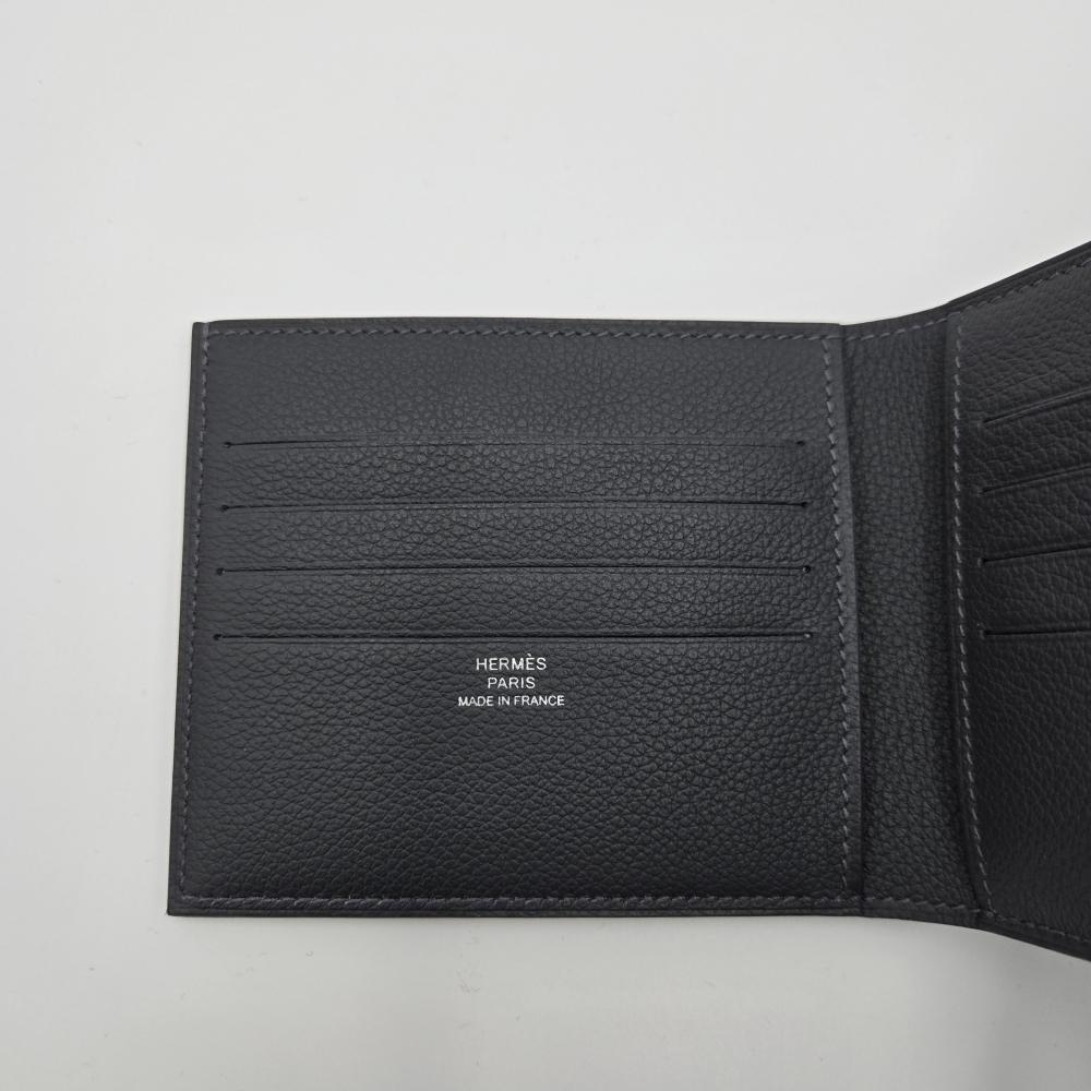 HERMES Evercolor Ardoise Citizen Twill Men’s Bifold Wallet