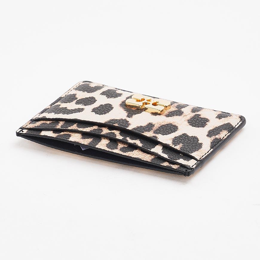 GANNI Women’s Leopard-Print Faux Leather Card Holder B3010076 859