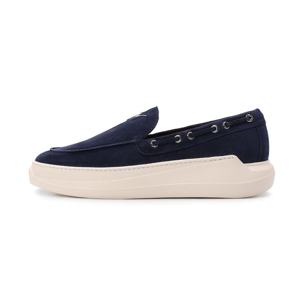 Giuseppe Zanotti Conley String Suede Slip-On Sneakers Blue