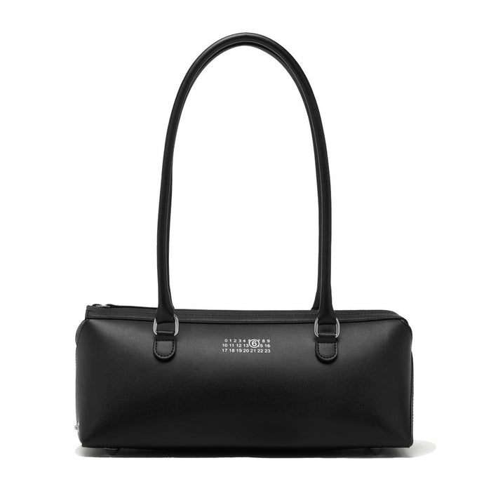 MM6 leather Bauletto medium shoulder bag black