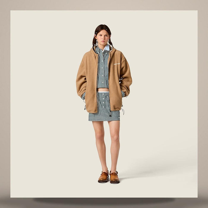 Miu Miu Cotton Fleece Zip-Up Hoodie