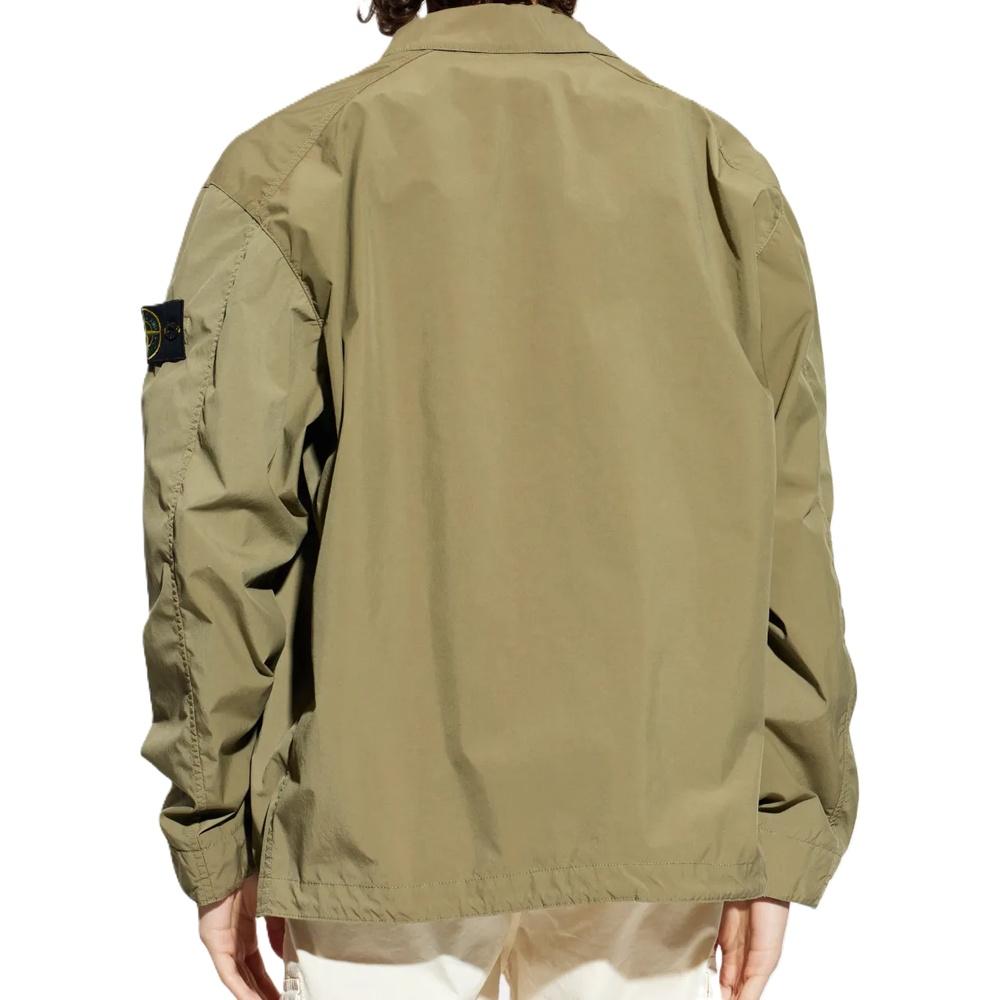STONE ISLAND Logo Patch Men's Coach Jacket Green