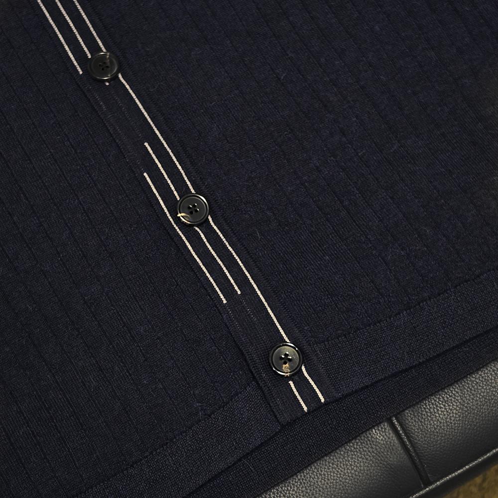 HERMES Marine Navy V-Neck Etrivière Alpaca Cardigan Unisex
