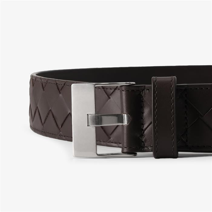 Bottega Veneta Intrecciato Leather Men's Belt Brown
