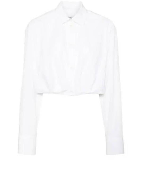 MSGM Logo Embroidered Cropped Blouse 3741MDE05X 247600 01