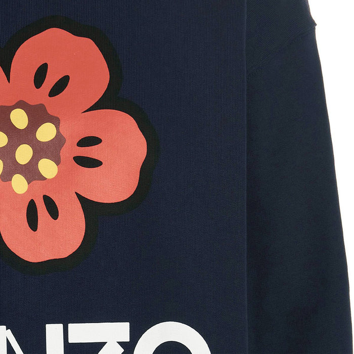 KENZO Navy Fleece Flower Logo Sweatshirt