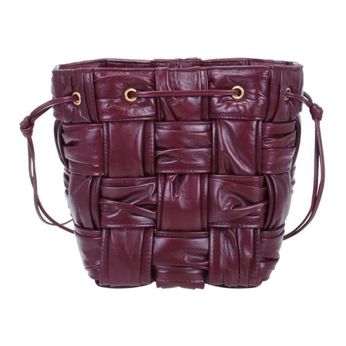 Bottega Veneta Small Cassette Bucket Shoulder Bag Brown Leather
