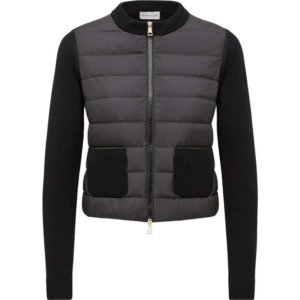 Moncler Black Logo Patch Women’s Down Padded Cardigan Jacket
