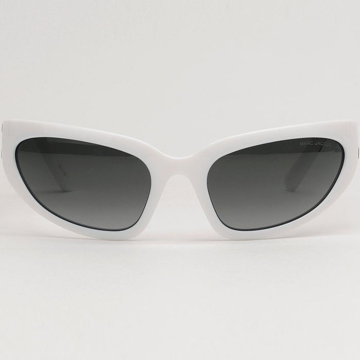 Marc Jacobs White Thick Frame Geek Chic Sporty Sunglasses MARC738S CCP9O