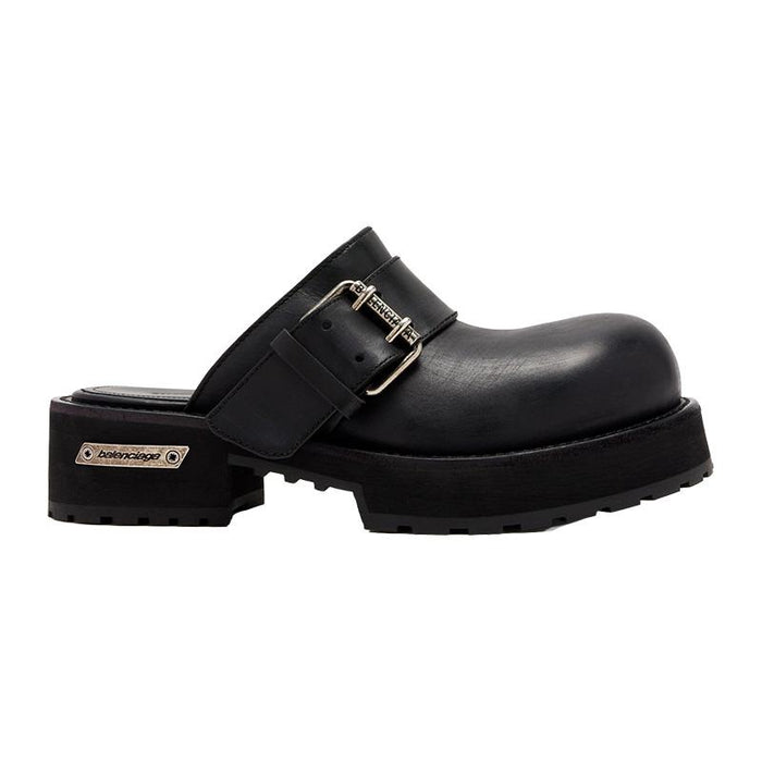 BALENCIAGA Venom Mule Slides Men Black Rubber Sandals