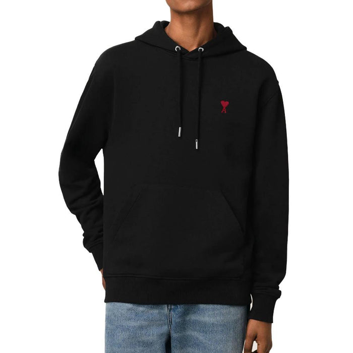 AMI Embroidered Logo Black Hoodie USW235730001